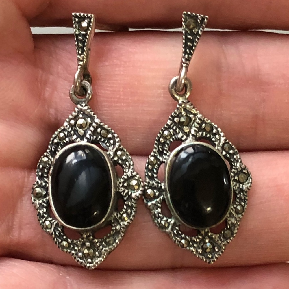 Marcasite Dangle earrings - Picture 2 of 4